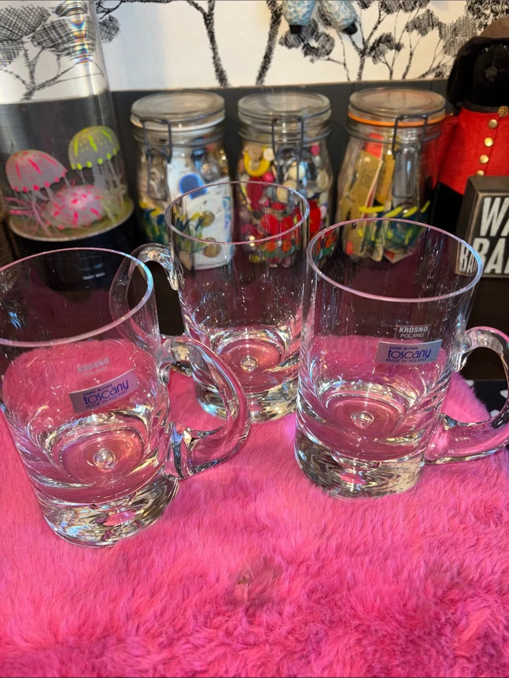 NWT VINTAGE Krosno DIRECTION Bubble Heavy Beer Mug 5 5/8